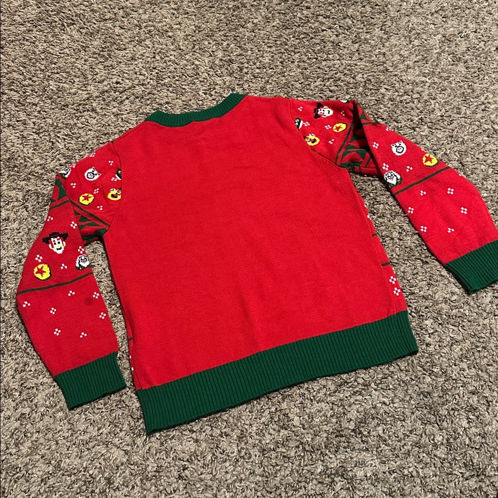 Disney Pixar Toy Story Kids Festive Red and Green Christmas Sweater - Picture 4 of 6